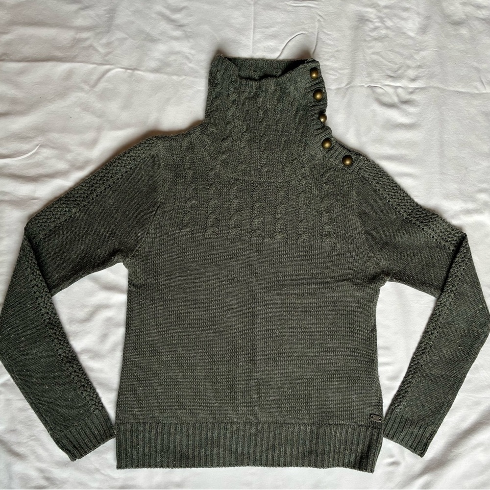 Carve Designs Cowl Neck Sweater - Dark Green